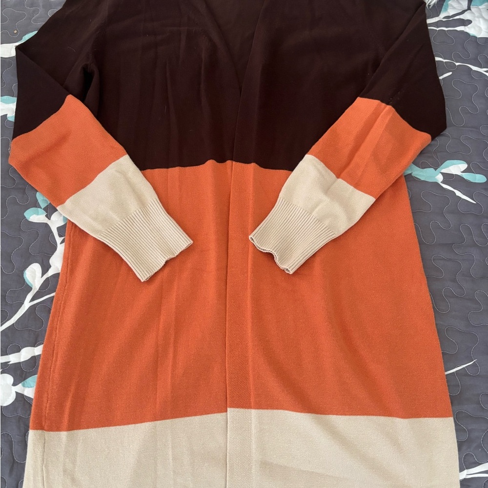 Colorblock Cardigan Duster Sweater